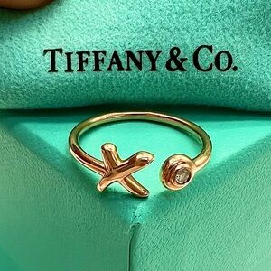 🔴 Authentic TIFFANY & CO Paloma Picasso X O Diamond 18k Rose Gold Ring🔴